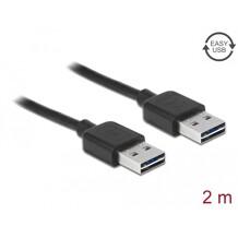 Przewód USB 2.0 typ A na USB 2.0 typ A 2m czarny Delock 85556