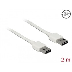 Przewód USB 2.0 typ A na USB 2.0 typ A 2m biały Delock 85194