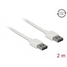 Przewód USB 2.0 typ A na USB 2.0 typ A 2m biały Delock 85194