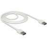 Przewód USB 2.0 typ A na USB 2.0 typ A 2m biały Delock 85194