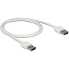 Przewód USB 2.0 typ A na USB 2.0 typ A 1m biały Delock 85193