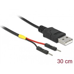 Kabel zasilający USB typ A do 2x pin wtyk męski rozdzielony 30cm Delock 85402