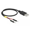 Kabel zasilający USB typ A do 2x pin wtyk męski rozdzielony 30cm Delock 85402
