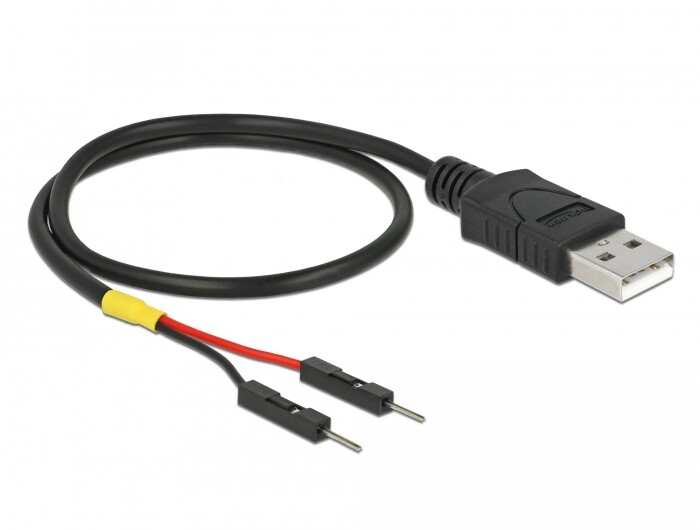 Kabel zasilający USB typ A do 2x pin wtyk męski rozdzielony 30cm Delock 85402