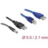 Kabel zasilający USB - DC 5,5 x 2,1mm wtyk + USB-B 30cm Delock 82461