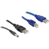 Kabel zasilający USB - DC 5,5 x 2,1mm wtyk + USB-B 30cm Delock 82461