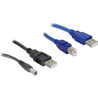 Kabel zasilający USB - DC 5,5 x 2,1mm wtyk + USB-B 30cm Delock 82461