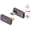 Adapter USB 40Gbps USB-C PD 3.1 240W męsko-żeński obrócony kątowy w lewo / w prawo 8K 60Hz metalowy Delock 60288