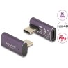 Adapter USB 40Gbps USB-C PD 3.1 240W męsko-żeński obrócony kątowy w lewo / w prawo 8K 60Hz metalowy Delock 60288