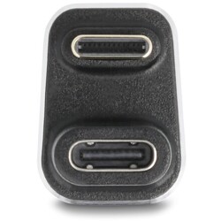 Adapter USB-C 180° kątowy 40Gbps PD 3.1 240W męsko-żeński U-kształt 8K 60Hz metal Delock 60737