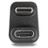 Adapter USB-C 180° kątowy 40Gbps PD 3.1 240W męsko-żeński U-kształt 8K 60Hz metal Delock 60737