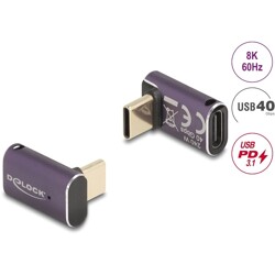 Adapter USB 40Gbps USB-C PD 3.1 240W męsko-żeński kątowy 8K 60Hz metalowy Delock 60289