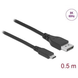 Kabel DP USB-C do DisplayPort 8K 60Hz 50cm z certyfikatem Delock 86037