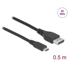 Kabel DP USB-C do DisplayPort 8K 60Hz 50cm z certyfikatem Delock 86037