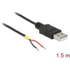 Przewód USB 2.0 typ A wtyk męski - 2x wyprowadzenia zasilania 1,5m Raspberry Pi Delock 85664