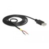 Przewód USB 2.0 typ A wtyk męski - 2x wyprowadzenia zasilania 1,5m Raspberry Pi Delock 85664