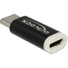 Adapter USB 2.0 micro-B z wtykiem żeńskim - USB-C 2.0 wtyk męski czarny Delock 65678