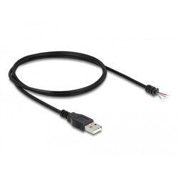Kabel USB 2.0 typ A męski na 4x oddzielne żyły 1m czarny Delock 64184 Kabel USB 2.0 typ A męski na 4x oddzielne żyły 1m czarny Delock 64184