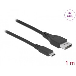Kabel DP USB-C do DisplayPort 8K 60Hz 1m z certyfikatem Delock 86038