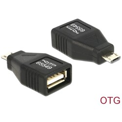 Adapter USB micro-B wtyk - USB A gniazdo pełne pokrycie OTG Delock 65549