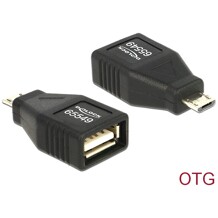 Adapter USB micro-B wtyk - USB A gniazdo pełne pokrycie OTG Delock 65549