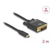 Kabel USB-C na DVI 24+1 męski - DP Alt Mode - 4K 30Hz 2m czarny Delock 85321