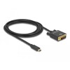 Kabel USB-C na DVI 24+1 męski - DP Alt Mode - 4K 30Hz 2m czarny Delock 85321