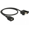 Przewód USB 2.0 typ A wtyk żeński na USB 2.0 typ A wtyk żeński do zabudowy panel. 50cm Delock 85459