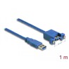 Przewód USB 3.0 typ A wtyk męski na USB 3.0 typ A wtyk żeński do zabudowy panel. 1m Delock 85112