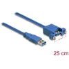 Przewód USB 3.0 typ A wtyk męski na USB 3.0 typ A wtyk żeński do zabudowy panel. 25cm Delock 86994