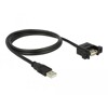 Przewód USB 2.0 typ A wtyk męski na USB 2.0 typ A wtyk żeński do zabudowy panel. 1m Delock 85106
