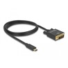 Kabel USB-C na DVI 24+1 męski - DP Alt Mode - 4K 30Hz 1m czarny Delock 85320