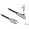 Kabel USB 2.0 typ A męski na USB-C męski kątowy z diodą LED i funkcją szybkiego ładowania 60W 2m Delock 80767
