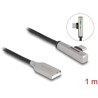Kabel USB 2.0 typ A męski na USB-C męski kątowy z diodą LED i funkcją szybkiego ładowania 60W 1m Delock 80766