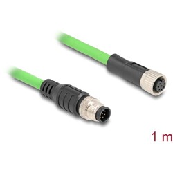 Przewód adapter M12 A-coded 8-pin męski-żeński PUR TPU 1m Delock 80401 Przewód adapter M12 A-coded 8-pin męski-żeński PUR TPU 1m Delock 80401