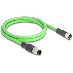 Przewód adapter M12 A-coded 8-pin męski-żeński PUR TPU 1m Delock 80401