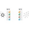 Przewód adapter M12 A-coded 8-pin męski-żeński PUR TPU 1m Delock 80401