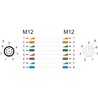 Przewód adapter M12 A-coded 8-pin męski-żeński PUR TPU 1m Delock 80401