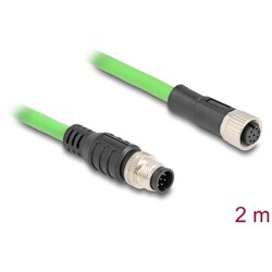 Przewód adapter M12 A-coded 8-pin męski-żeński PUR TPU 2m Delock 80402 Przewód adapter M12 A-coded 8-pin męski-żeński PUR TPU 2m Delock 80402