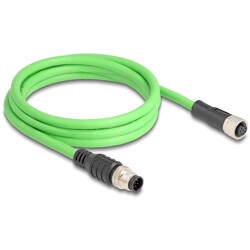 Przewód adapter M12 A-coded 8-pin męski-żeński PUR TPU 2m Delock 80402