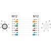 Przewód adapter M12 A-coded 8-pin męski-żeński PUR TPU 2m Delock 80402