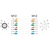Przewód adapter M12 A-coded 8-pin męski-żeński PUR TPU 2m Delock 80402