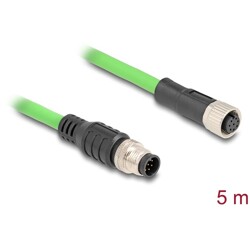 Przewód adapter M12 A-coded 8-pin męski-żeński PUR TPU 5m Delock 80404 Przewód adapter M12 A-coded 8-pin męski-żeński PUR TPU 5m Delock 80404