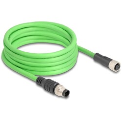 Przewód adapter M12 A-coded 8-pin męski-żeński PUR TPU 5m Delock 80404