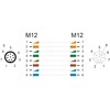 Przewód adapter M12 A-coded 8-pin męski-żeński PUR TPU 5m Delock 80404