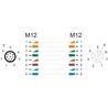 Przewód adapter M12 A-coded 8-pin męski-żeński PUR TPU 5m Delock 80404