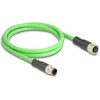 Przewód adapter M12 D-coded 4-pin męski-żeński PUR TPU 1m Delock 80406