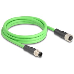 Przewód adapter M12 D-coded 4-pin męski-żeński PUR TPU 2m Delock 80407