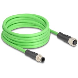 Przewód adapter M12 D-coded 4-pin męski-żeński PUR TPU 5m Delock 80409