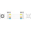 Przewód adapter M12 D-coded 4-pin męski-żeński PUR TPU 5m Delock 80409